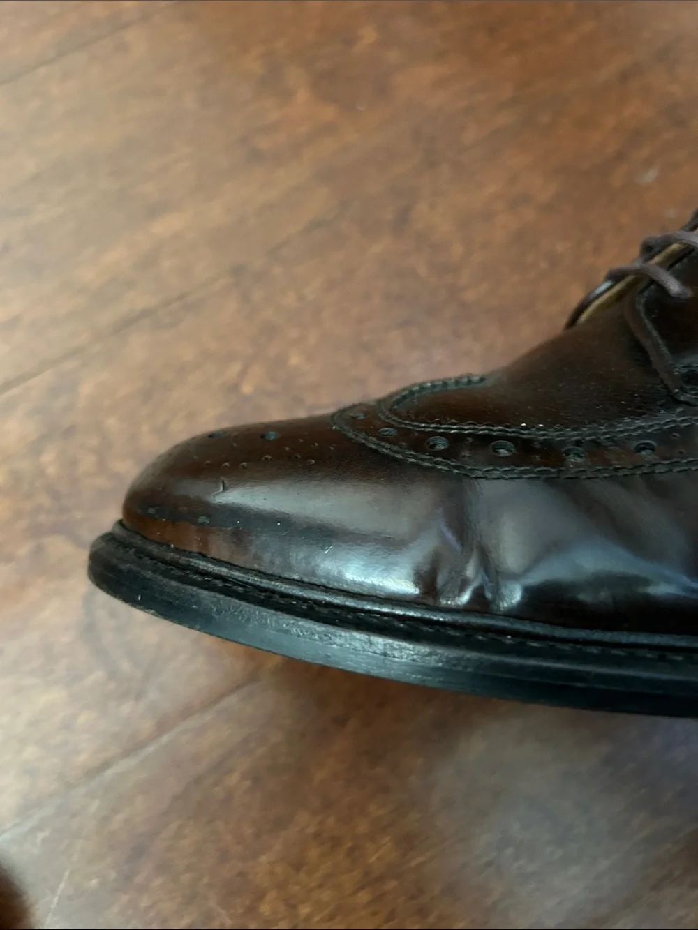 Men’s Esquire Korean Brand Brown Wingtip Oxford Dress Shoes, Size 9.5 E